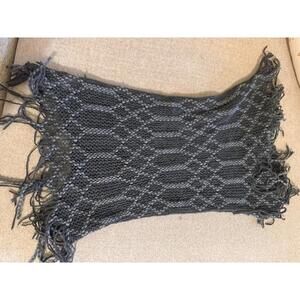 Infinity Scarf Neckwear Fringed  Britts Knits Gray Acrylic Fringed Benefits